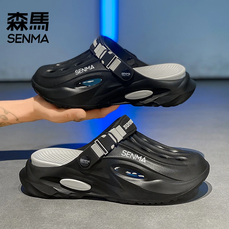 森马男鞋夏季透气镂空两用软底轻便包头拖休闲百搭厚底时尚凉拖鞋