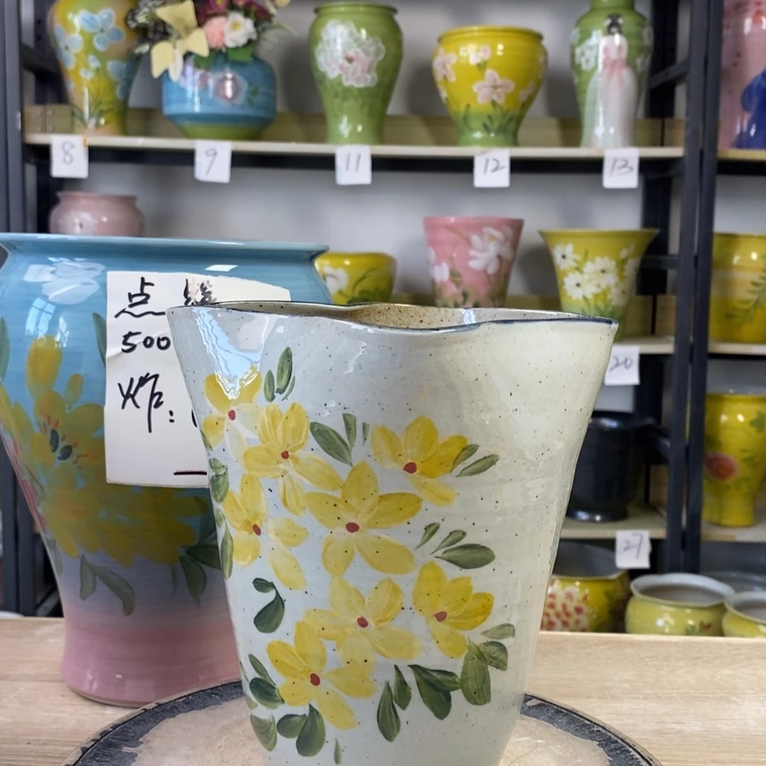 景德镇手工手绘陶瓷花盆