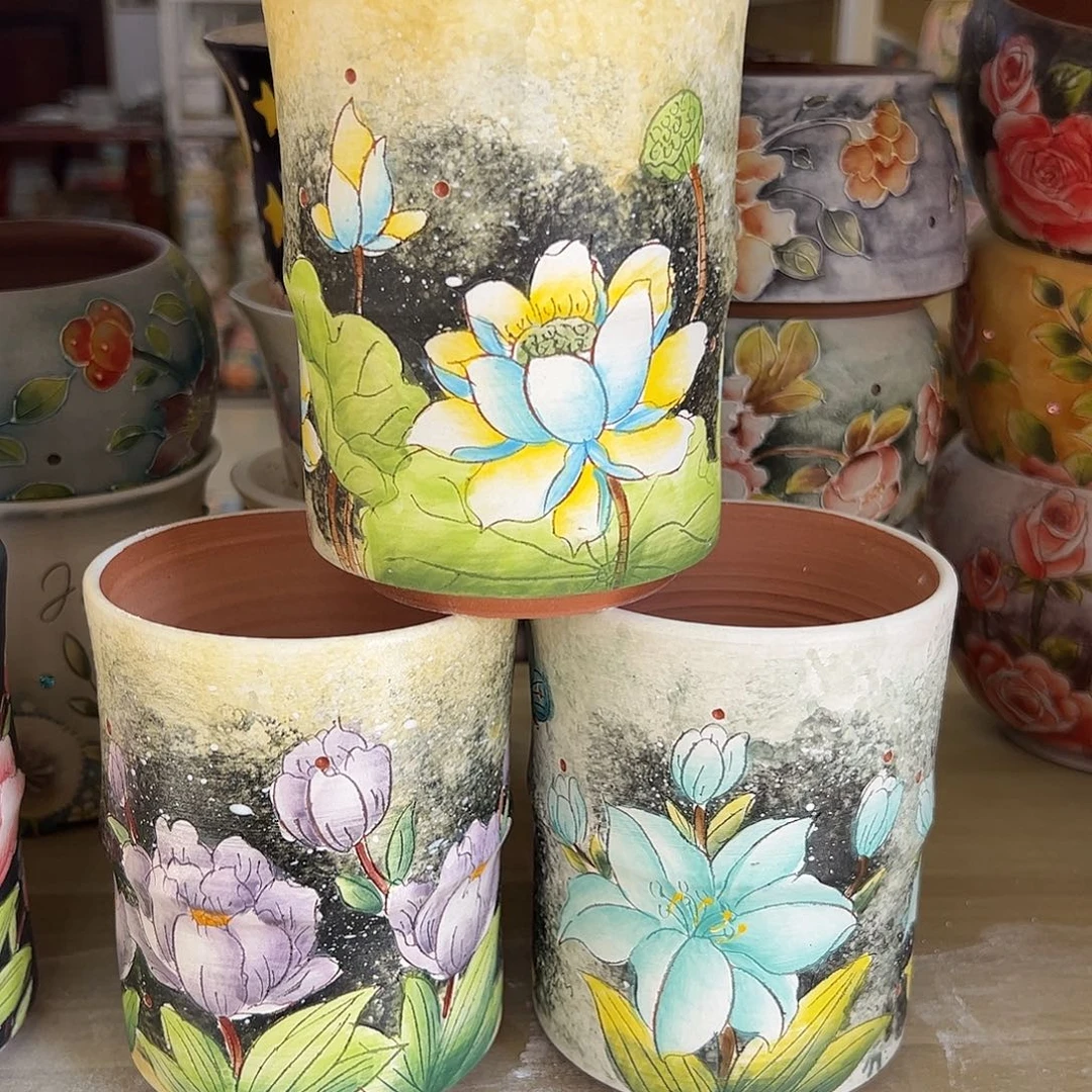 景德镇炫彩手绘口9高12.5