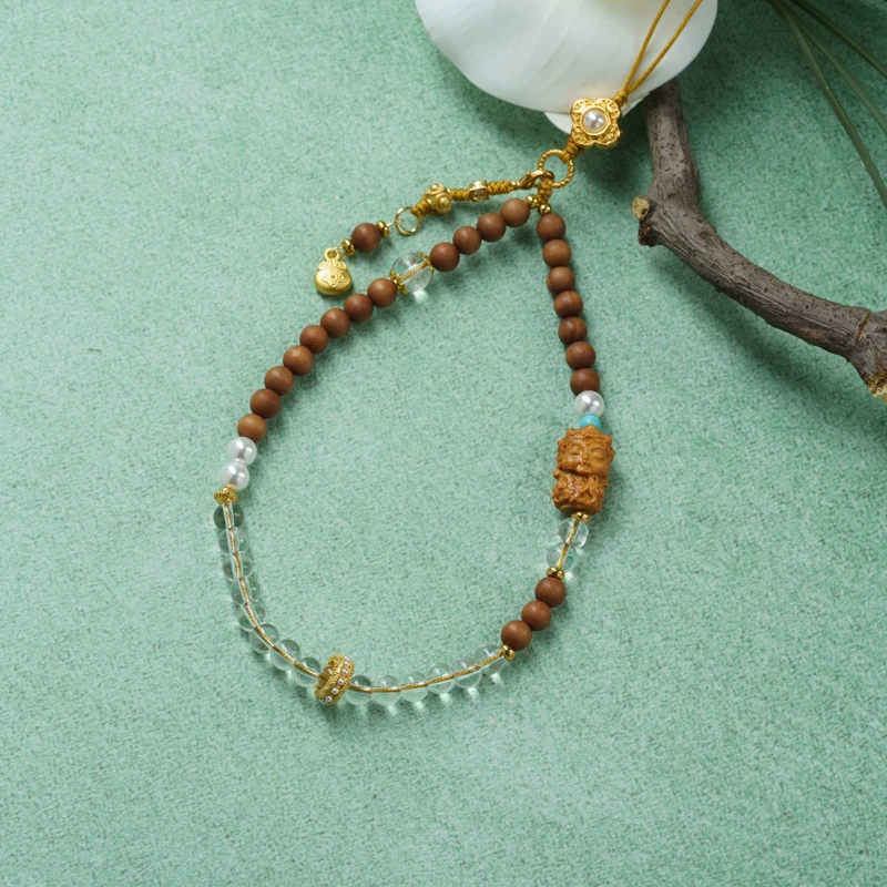 【平安】芭比檀0.6绿度母手机挂件