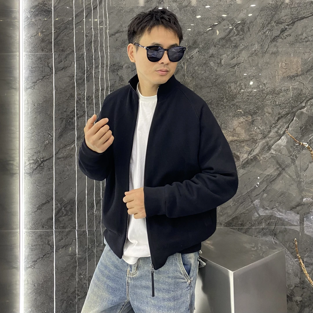 冬季90白鸭绒羊毛混纺立领修身针织羽绒服外套痞帅百搭轻薄羽绒服