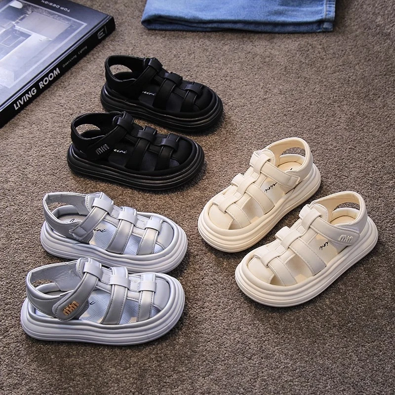 ABC儿童凉鞋包头运动风轻便罗马鞋夏季新款男女童沙滩中大童软底