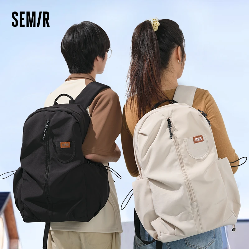 Semir/森马初中生女高中生双肩包男初中潮背包大学生电脑包大容量