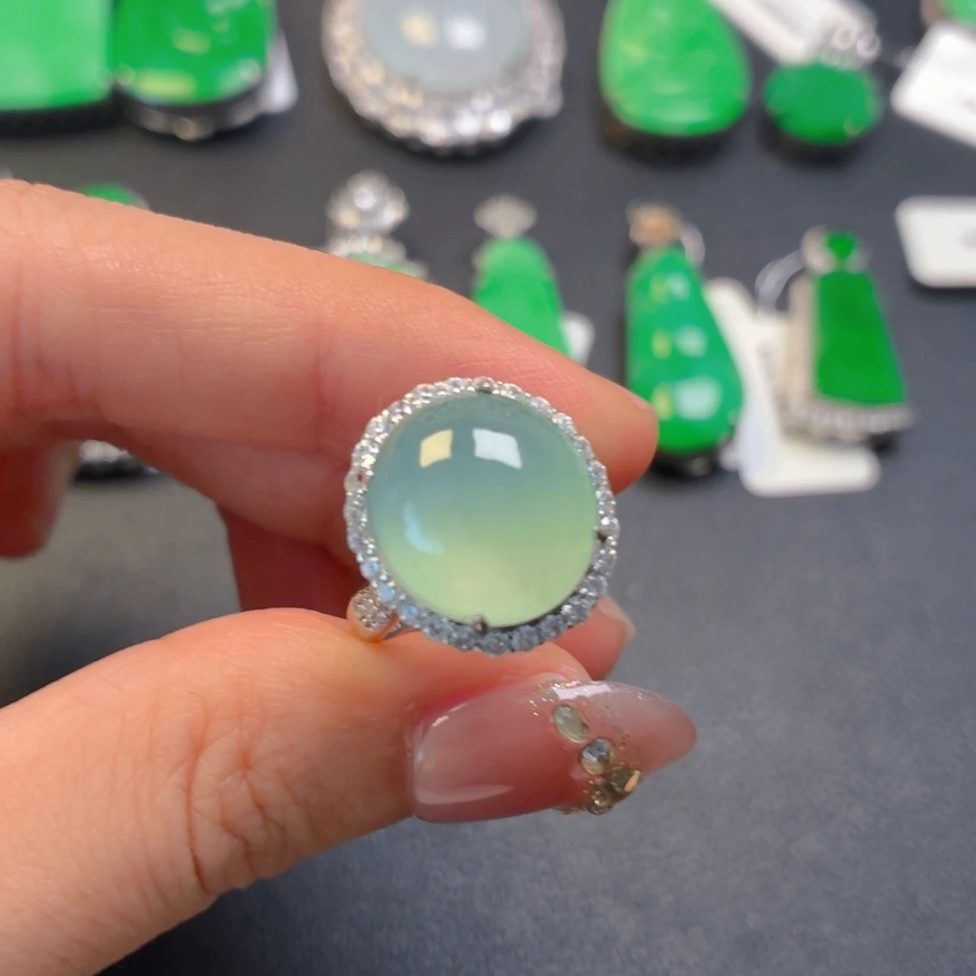 翡翠银S925镶嵌颈饰