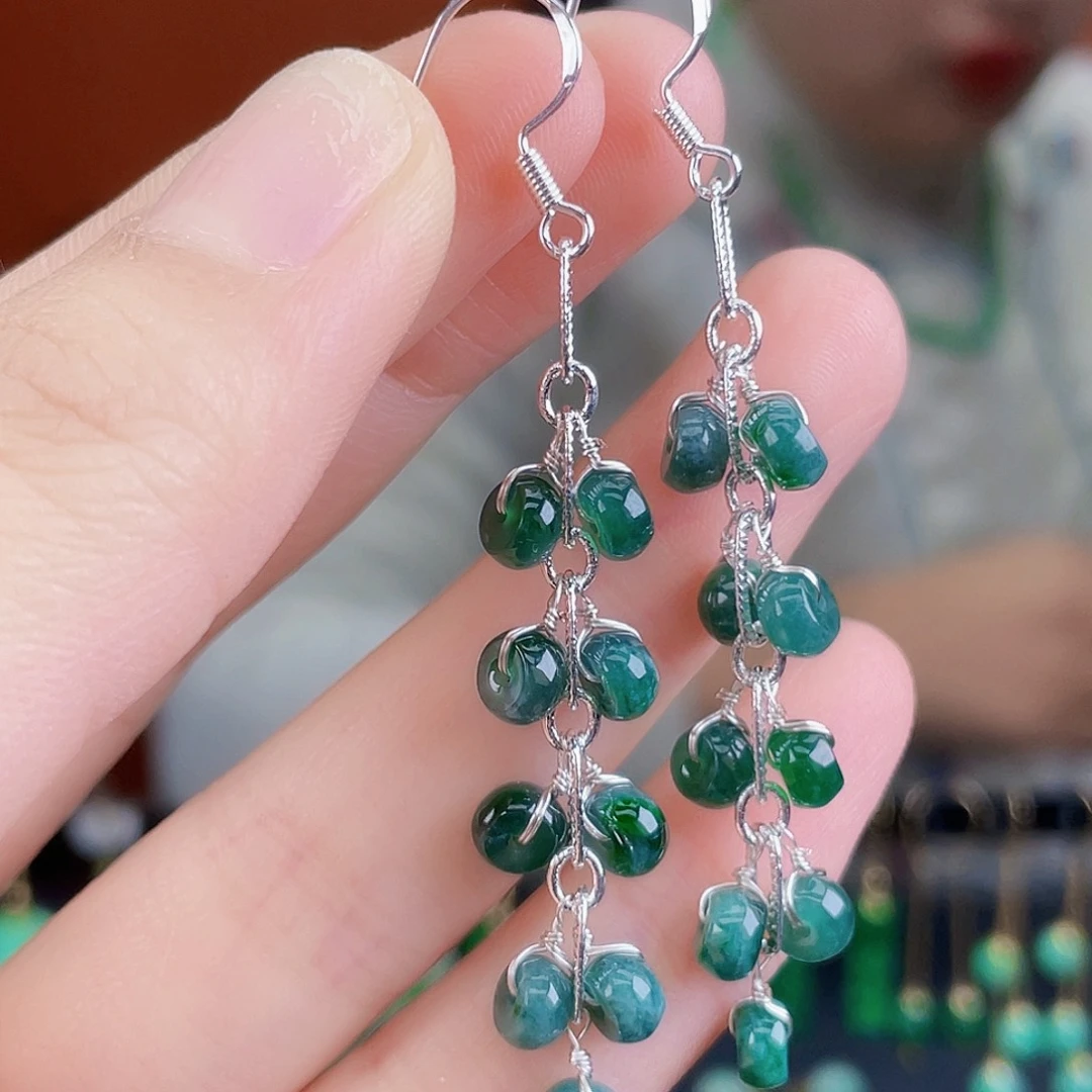 翡翠未镶嵌耳饰饰品