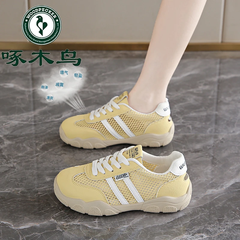 啄木鸟品牌踩屎感镂空德训鞋女夏季透气洞洞鞋不累脚薄款运动网鞋