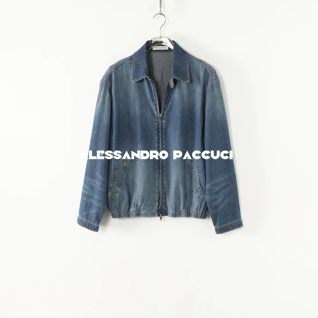 AP洛哥53028NW【牛哈】牛仔哈灵顿夹克100棉酵素水洗美式复古风外套