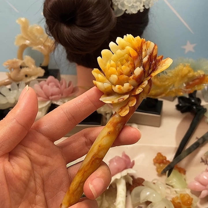 未镶嵌岫玉发簪发簪