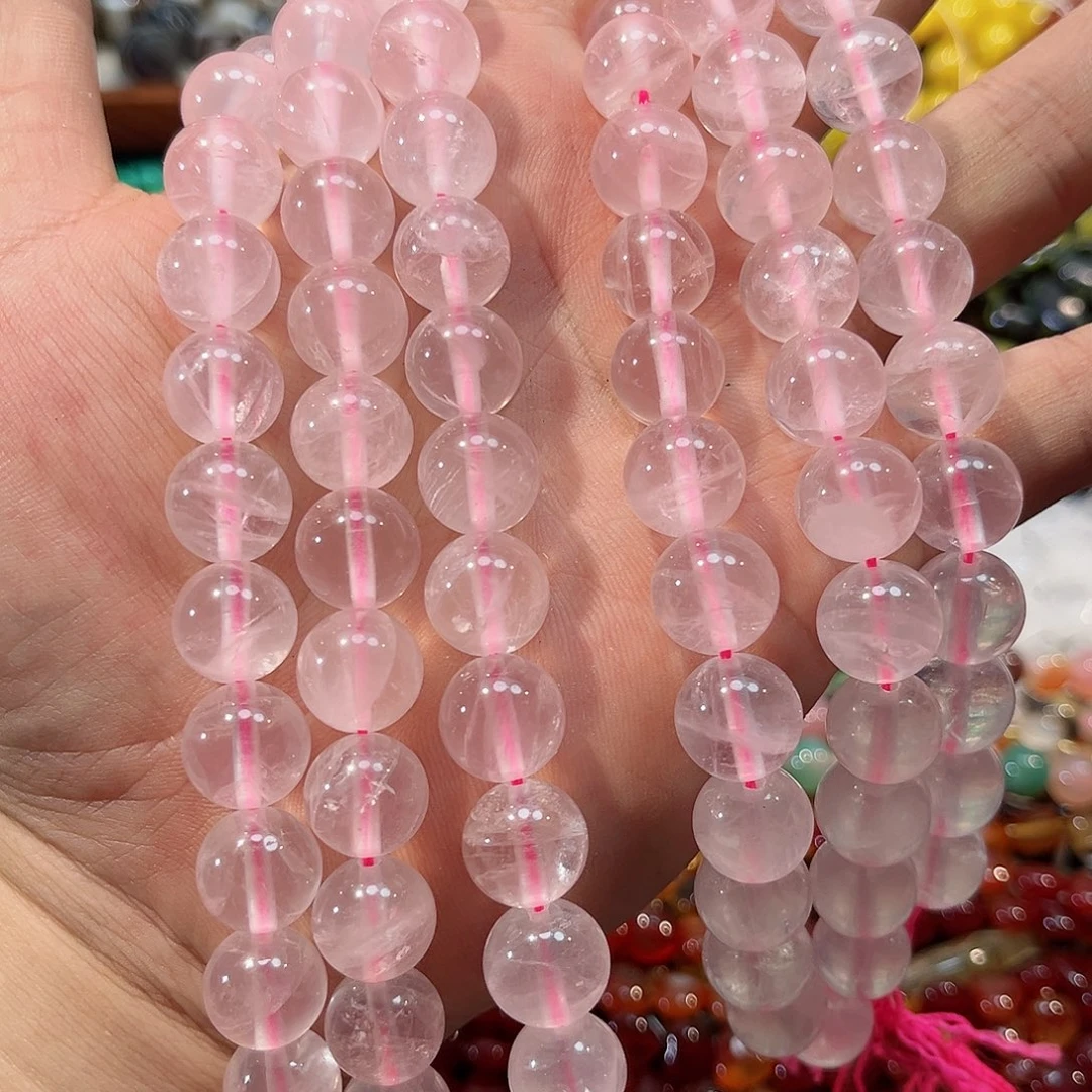 玛瑙/玉髓合金珠宝半成品马达加斯星光粉一条12mm
