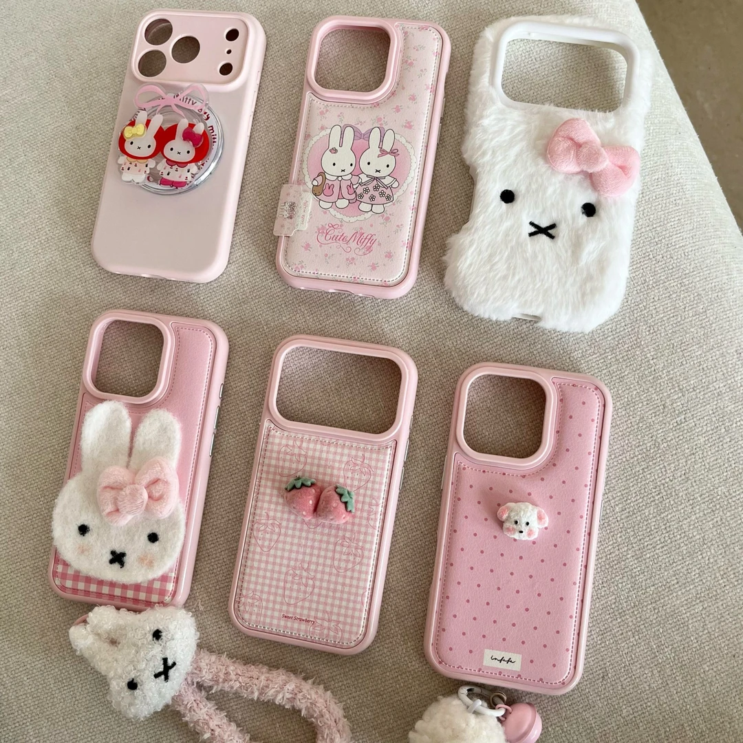 秋冬粉粉少女心合集适用iPhone17pro手机壳16promax女新款15挂绳