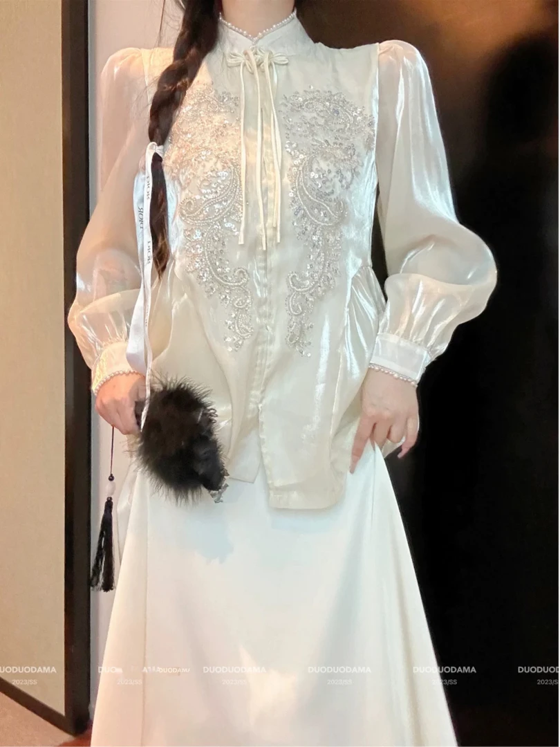 新中式重工上衣开衫春季新款高级感时尚减龄显瘦