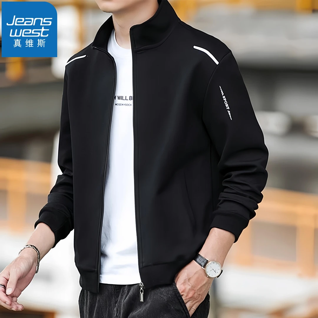 真维斯Jeanswest春秋季男士休闲外套新款潮流加大码运动夹克百搭