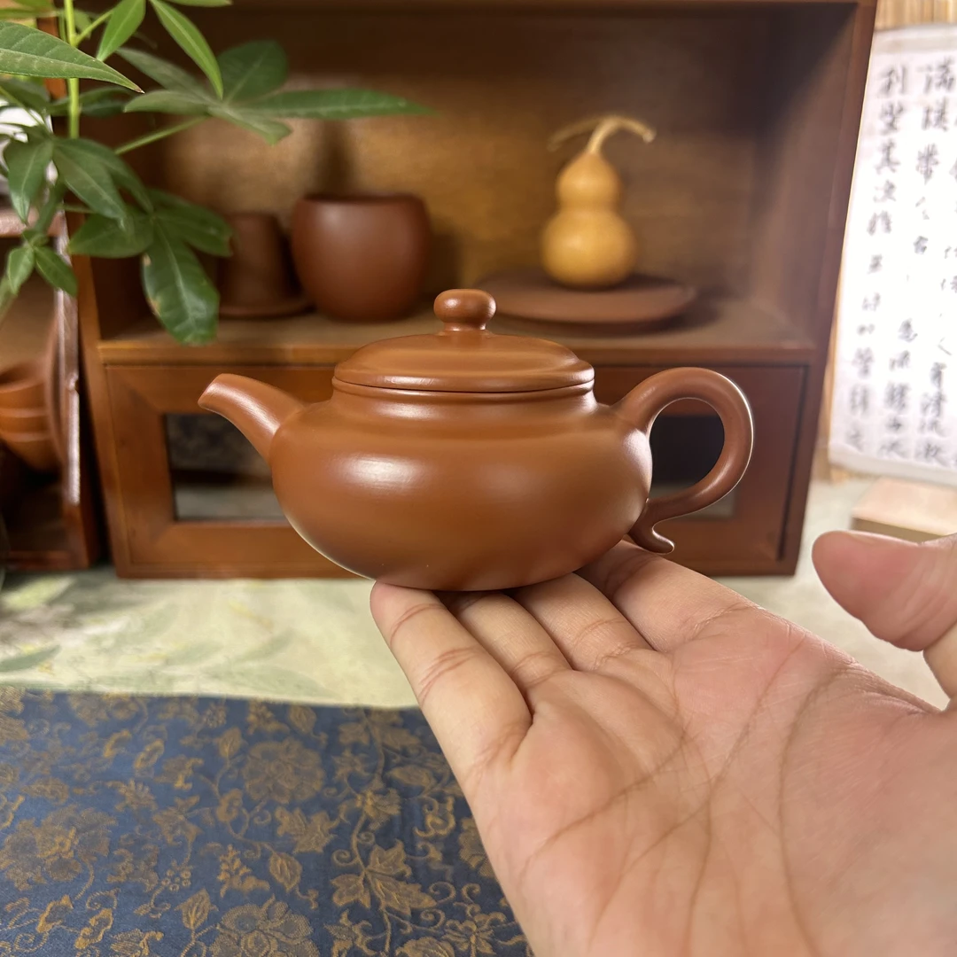 【朱泥仿古壶】潮州手拉壶原矿朱泥全手茶小容量手工茶壶