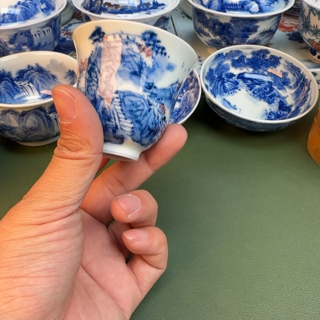 陶纯手工纯手绘茶具石头382