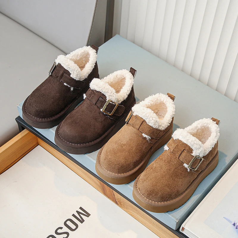 【二棉加绒】【儿童雪地靴】【男女同款】【保暖棉鞋】【可穿到5度】A658