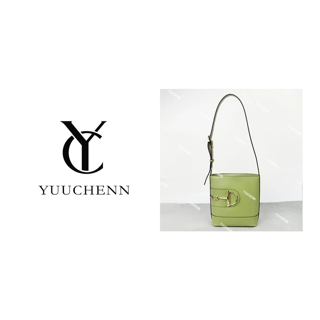 YUUCHENN/【Bucket Bag】进口牛皮18cm 橄榄绿 HH6100