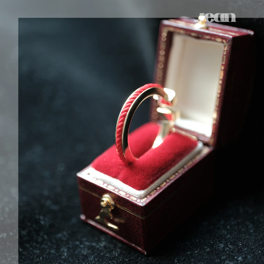 铜合金戒指 清｜0040【时尚轻奢】红色绳结新年大气简约百搭