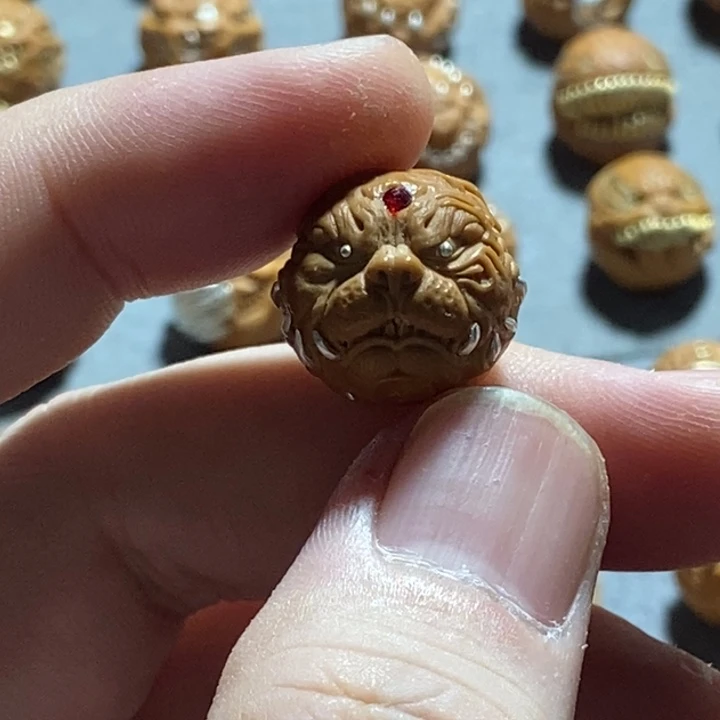 把件猴头核桃银狗