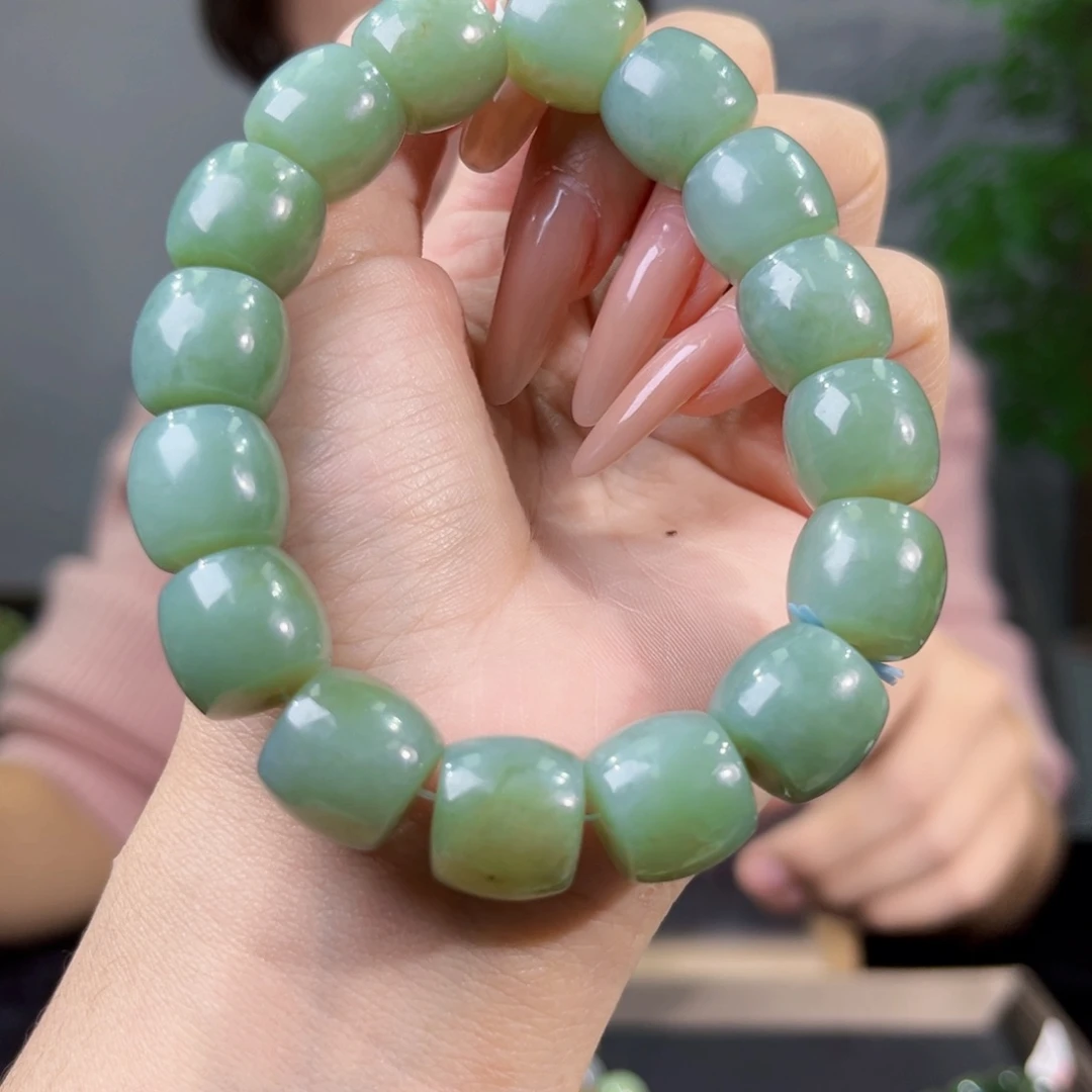蒙***侠和田玉未镶嵌手链纯天然新疆且末天空之蓝手串卡14