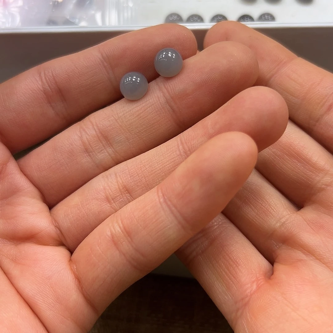 和田玉耳饰颜色多样性发货拍一发一18K金镶嵌1*