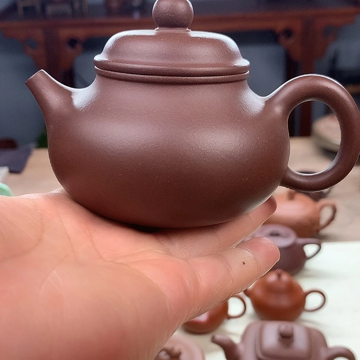 紫砂茶壶容天壶紫泥180容量