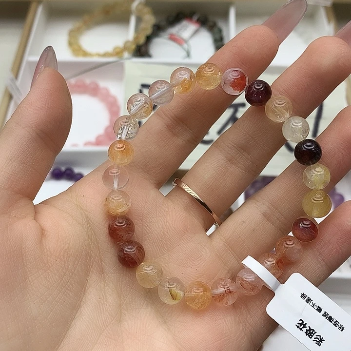 水晶未镶嵌手链彩色胶花