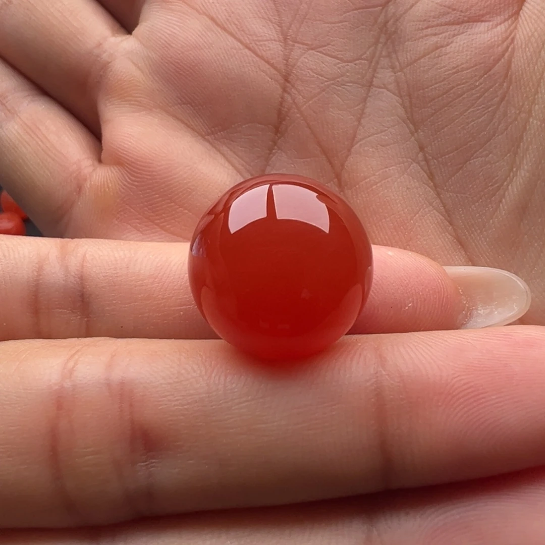 南红玛瑙未镶嵌圆珠17.3