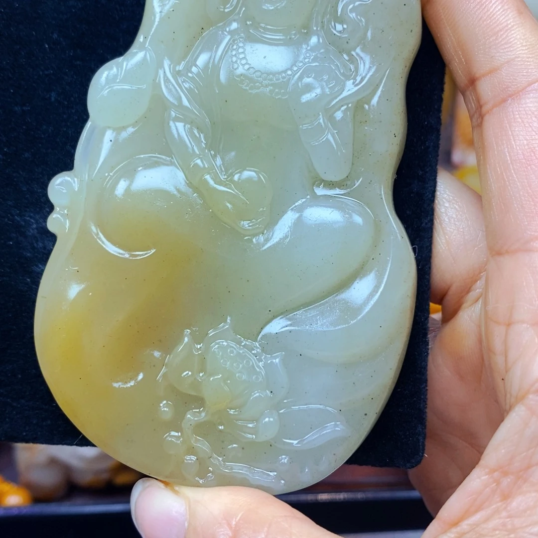 未镶嵌石英质玉（黄龙玉）吊坠(不含链)