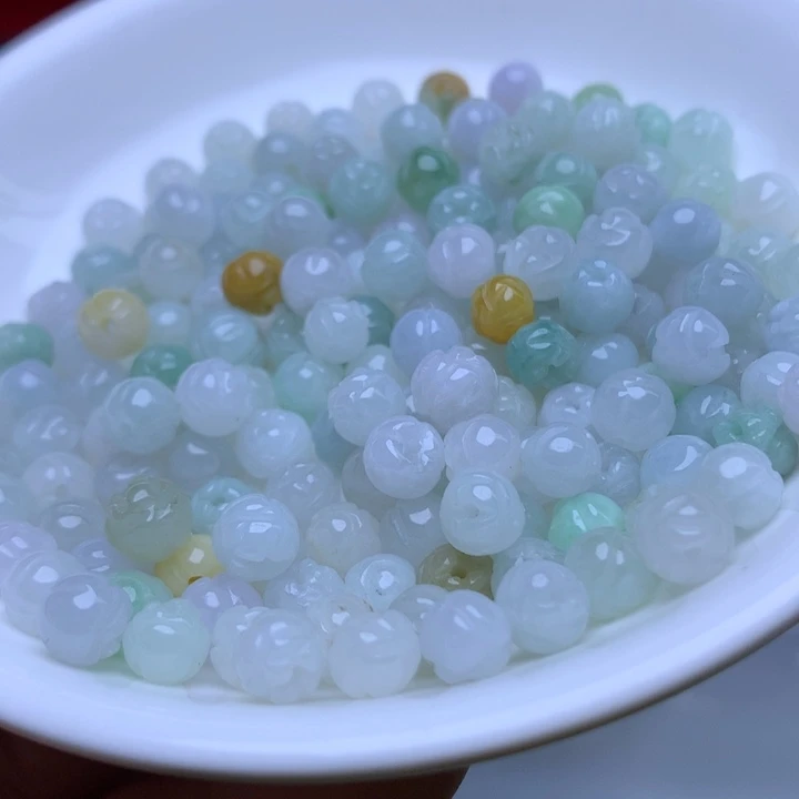 散珠翡翠卡6冰绿白莲花30个