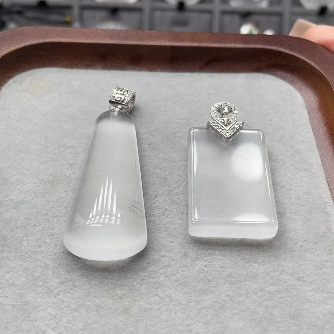 石英质玉银S925镶嵌吊坠（福利品）多样性发其一