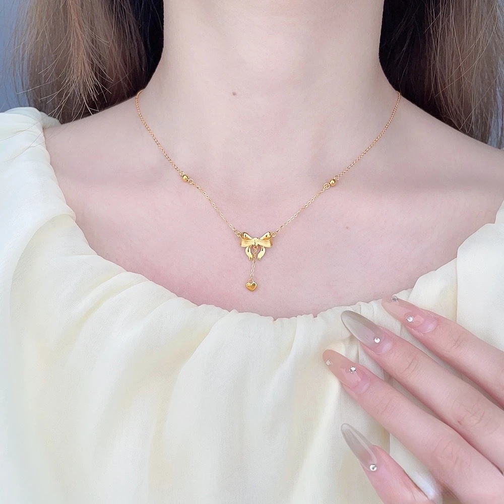 足金999饰品 在逃公主项链 黄金项链百搭简约时尚