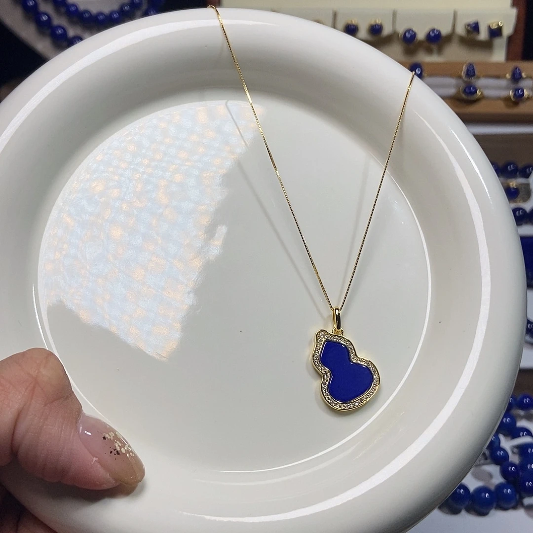 青金石银S925镶嵌吊坠(赠链)