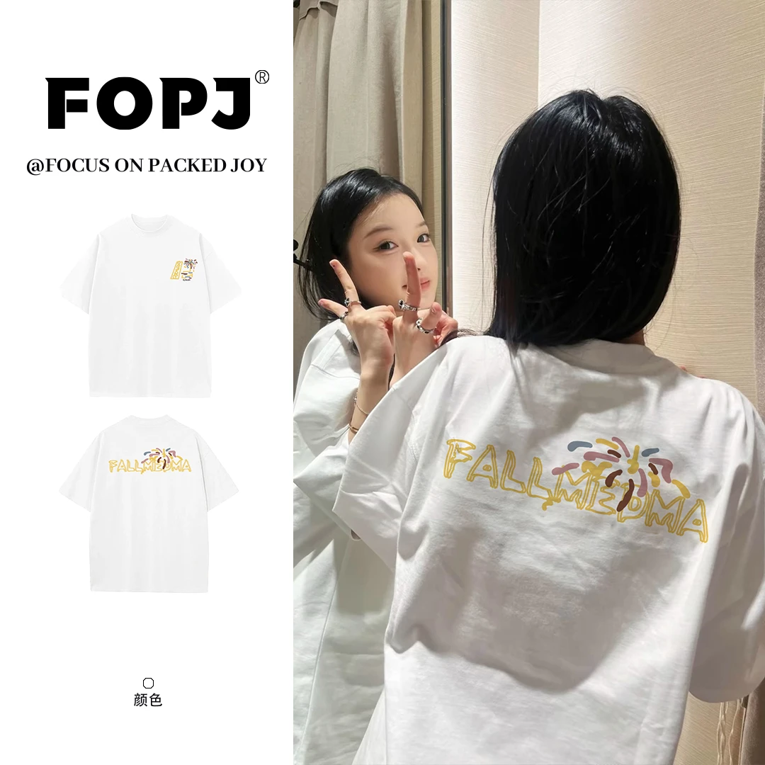 FOPJ韩系穿搭甜妹慵懒风短袖t恤女2025夏季百搭显瘦圆领休闲上衣