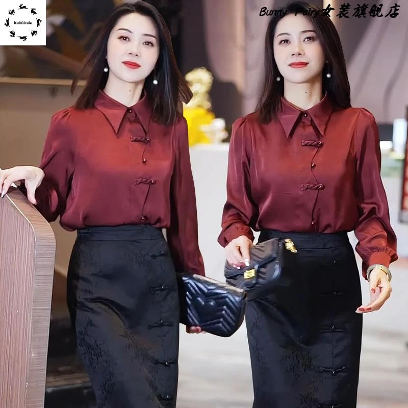 新中式衬衣2025年新款女装早春装新款小衫独特漂亮国风衬衫女上衣