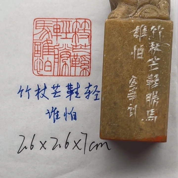 印石青田石竹杖芒鞋轻胜马。谁怕