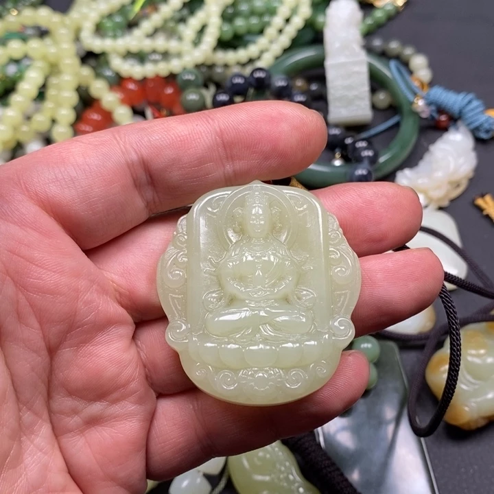 和田玉未镶嵌吊坠(不含链)