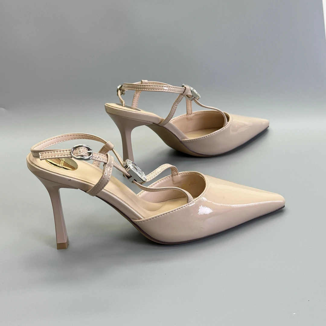 9618裸粉细跟高跟鞋