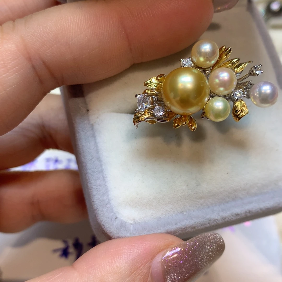 海水珍珠戒指银S925镶嵌