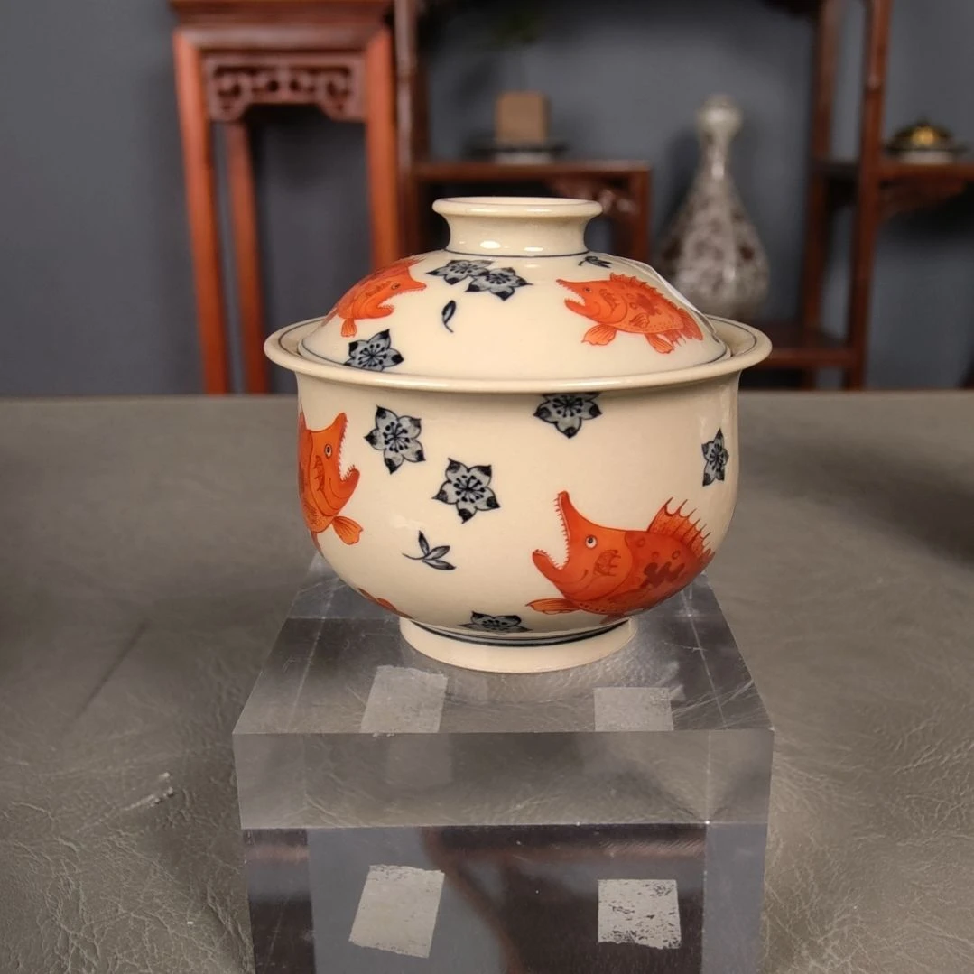 二号釉釉上矾红斗彩