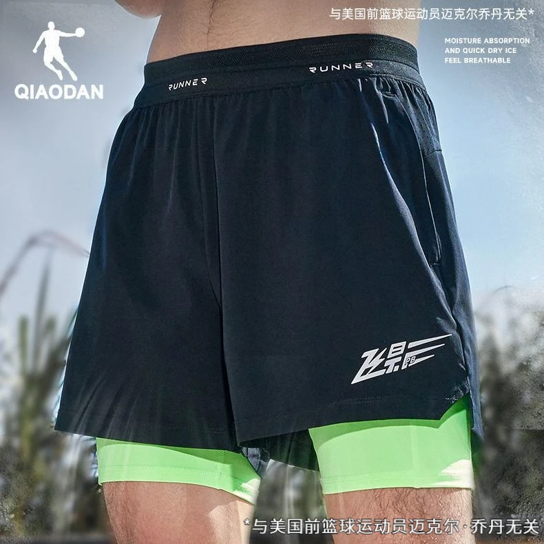 乔丹飞影假两件短裤运动跑步专业男子2025新款马拉松透气速干健身
