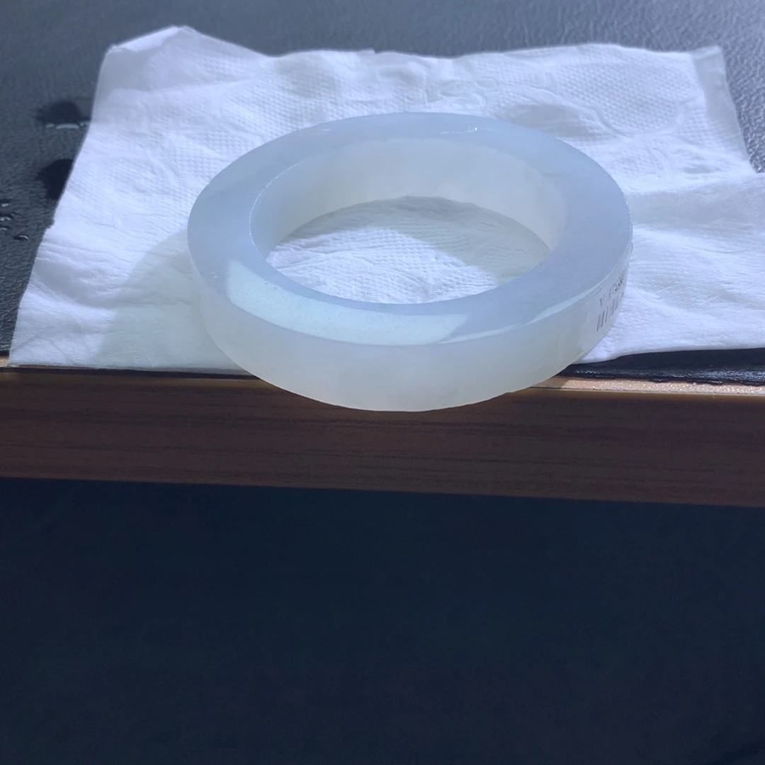 定制翡翠未镶嵌翡翠手镯白冰白月光