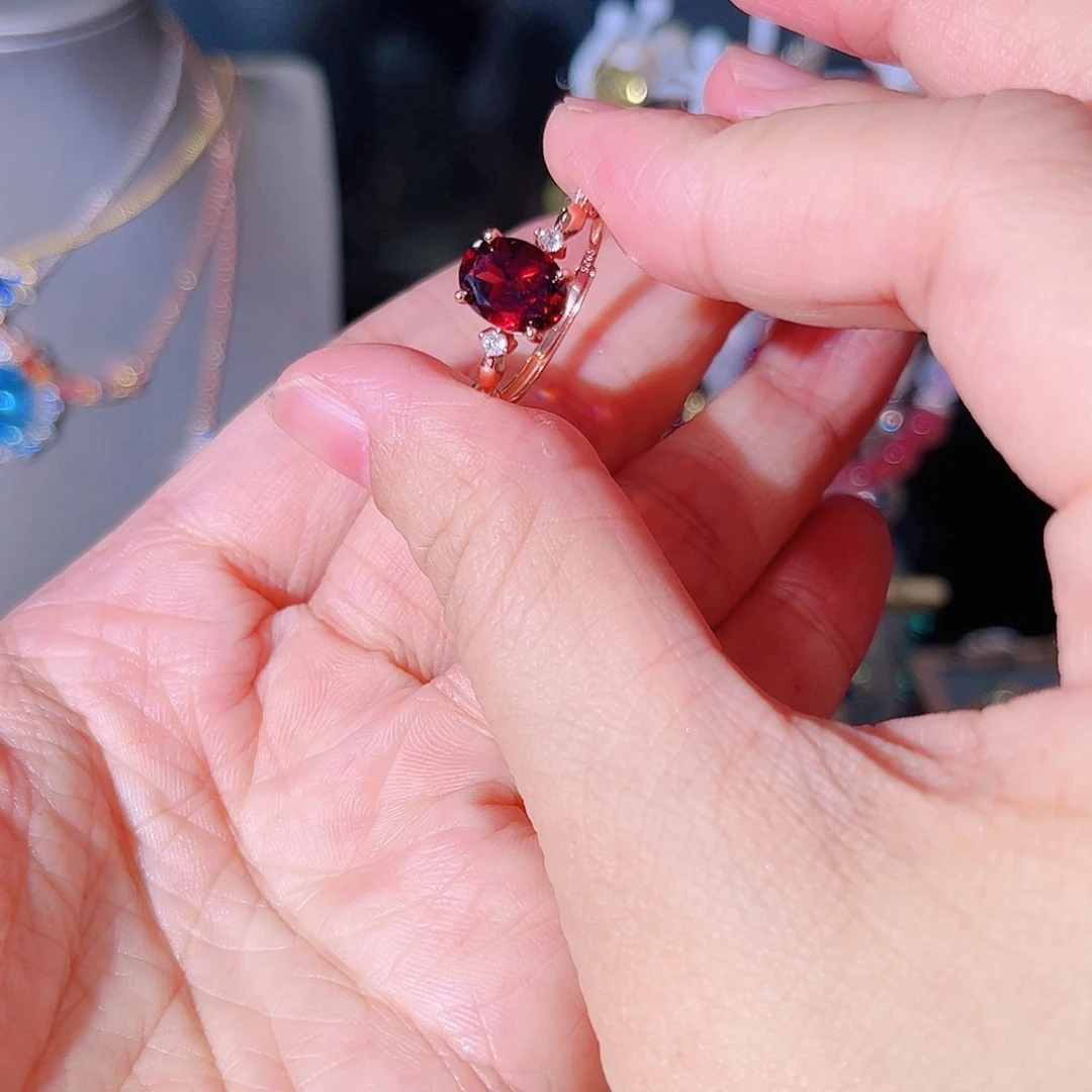 彩色蓝宝石戒指银S925镶嵌