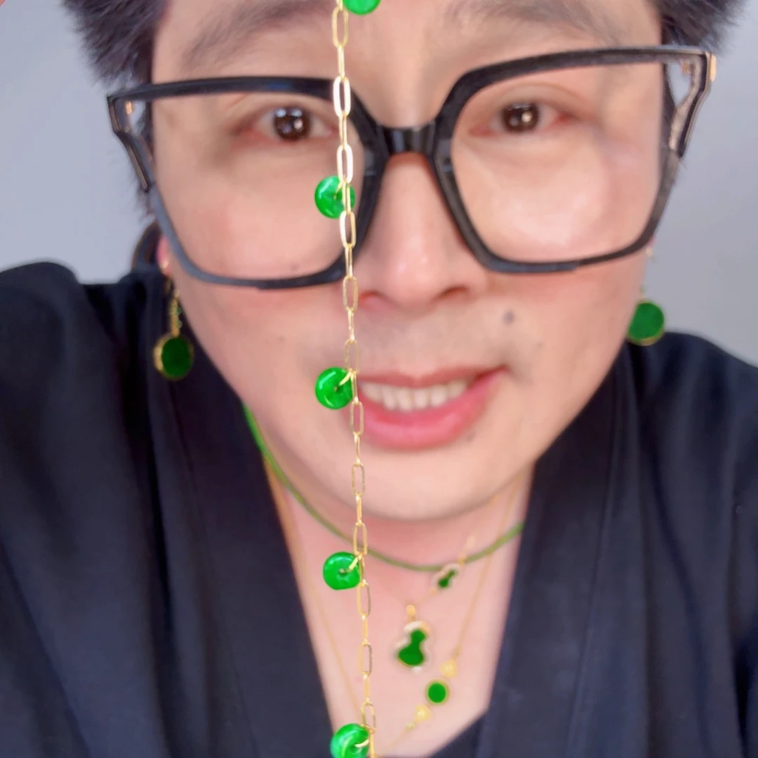 翡翠颈饰18K金镶嵌一个