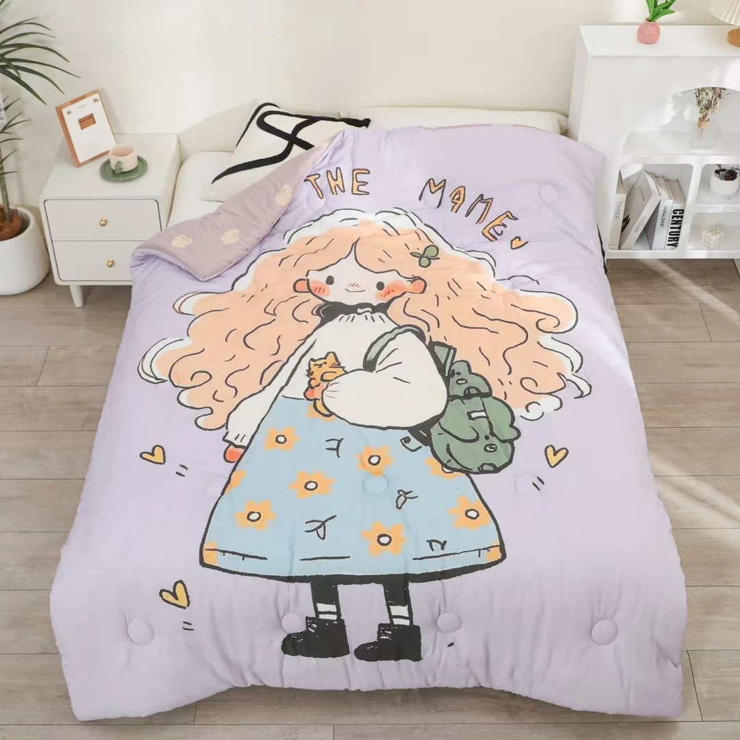 【邻家女孩】150*200cm A类全棉纱布双层纱大豆被