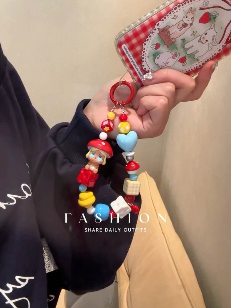 【蘑菇哭娃】潮玩手机壳挂链diy饰品挂饰创意个性包挂