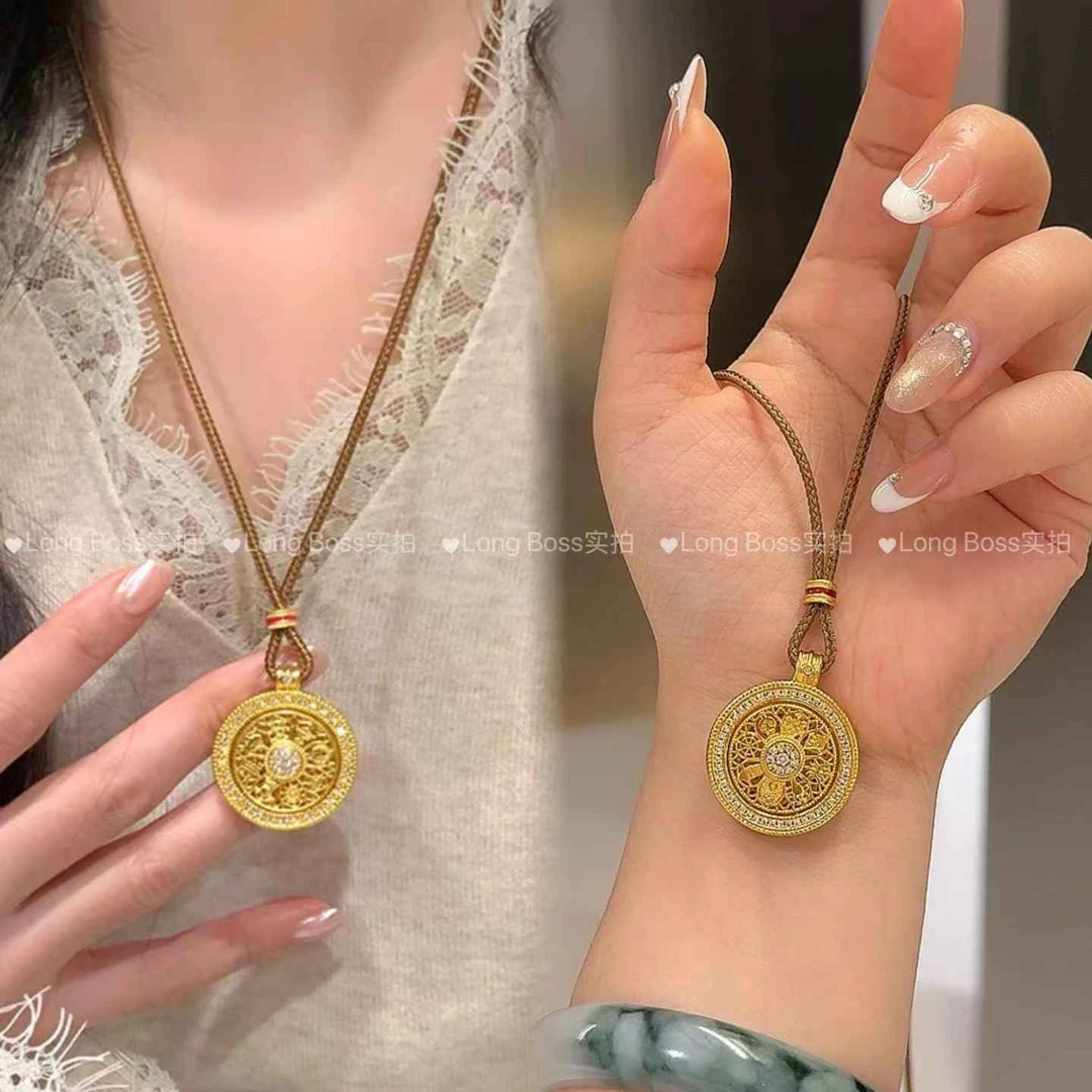 合金吊坠 可旋转编织罗盘吊坠项链新中式高级时来运转罗盘XL 044