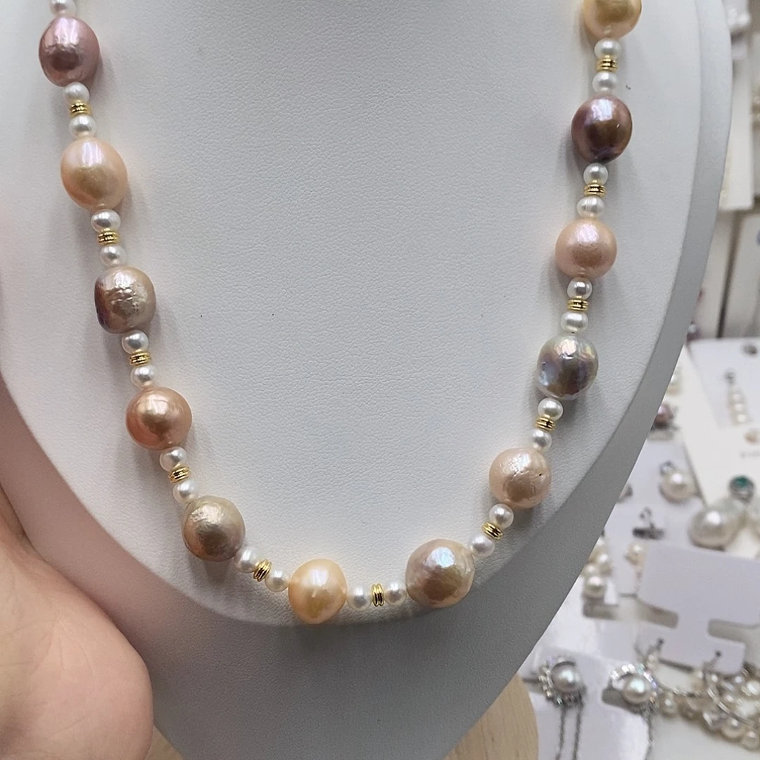 耳饰银S925镶嵌淡水珍珠