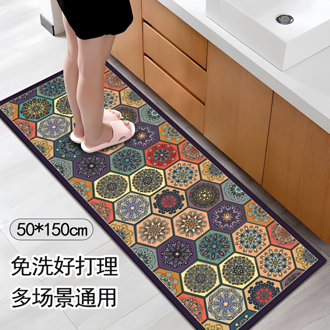 【新品】50*150cm水晶绒入户门口地垫家用进门卧室脚垫客厅玄关地垫