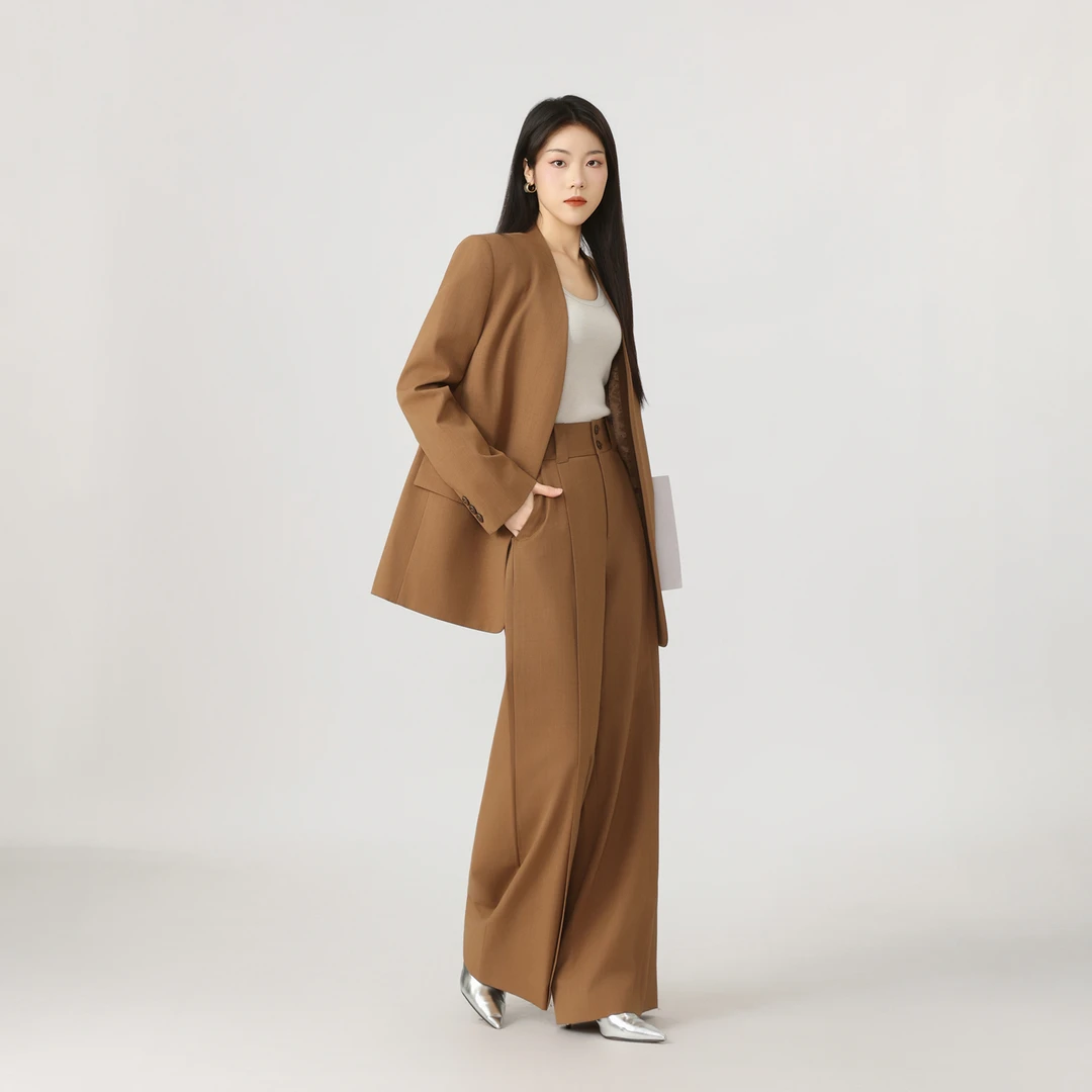 AMASS/阿玛施新款高智职场西装上衣雅丹风简约百搭西服女540064