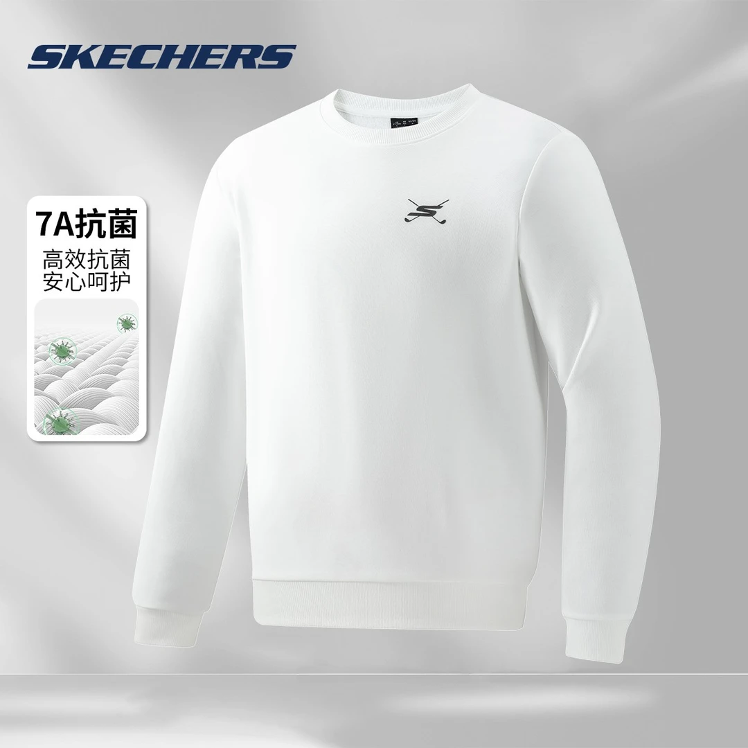 【高尔夫系列】SKECHERS/斯凯奇春季印花运动圆领休闲情侣男士卫衣